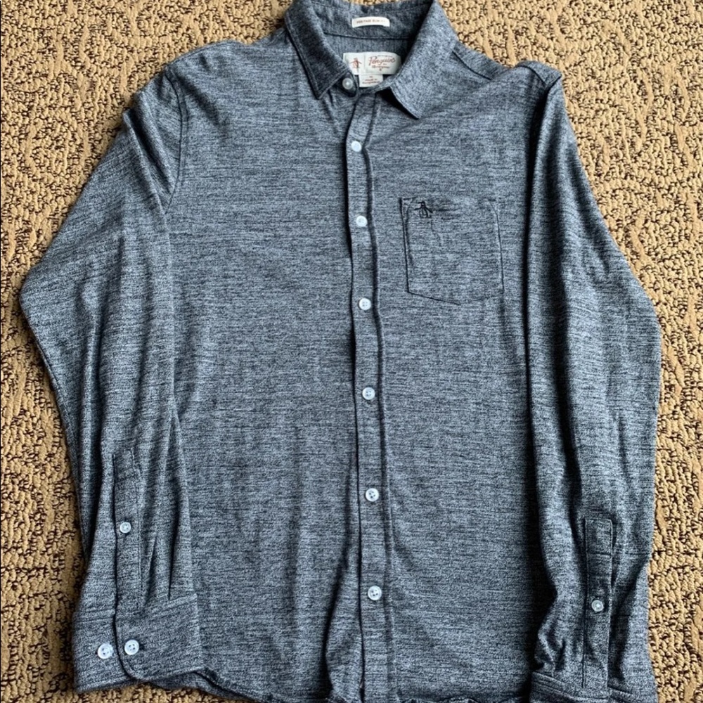 Penguin Long Sleeve Button-up